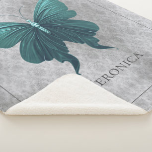 Cobertor Sherpa Borboleta de Teal Jeweled