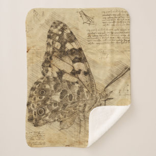 Cobertor Sherpa Borboleta Vintage   Estilo Russo   Desligamento