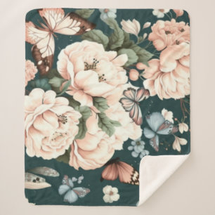 Cobertor Sherpa Borboletas e flores