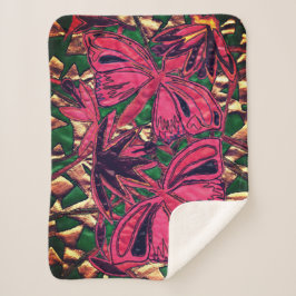 Cobertor Sherpa Borboletas rosa