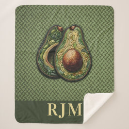 Cobertor Sherpa Bordado do Faux do Avocado Lover