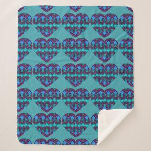 Cobertor Sherpa Bordados Olhando Coruja de Aquarela e Corações de 