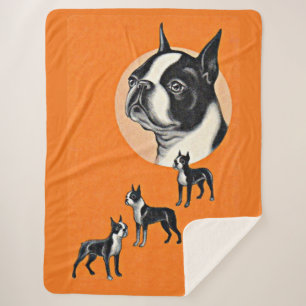 Cobertor Sherpa Boston terriers