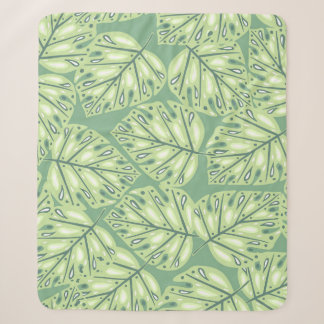 Cobertor Sherpa Botanic jungle seamless pattern in pastel green co