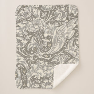 Cobertor Sherpa Botão de Solteiro damasco antigo William Morris