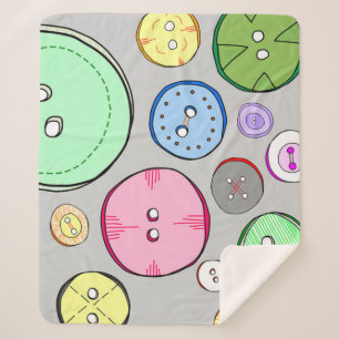 Cobertor Sherpa Botões Coloridos de Pastel