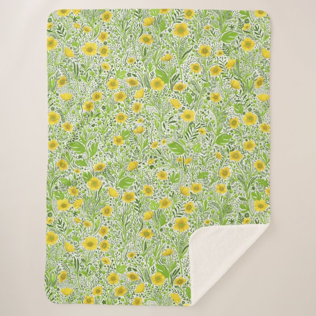 Cobertor Sherpa Botões em branco (Frente)