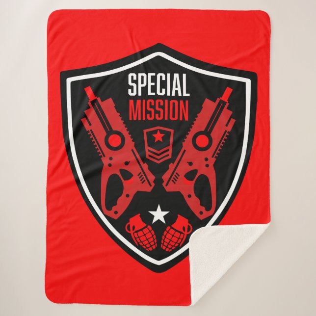 Cobertor Sherpa Boys Toy Dart Gun Batalha (Frente)