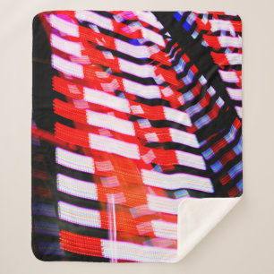 Cobertor Sherpa Branco vermelho e azul