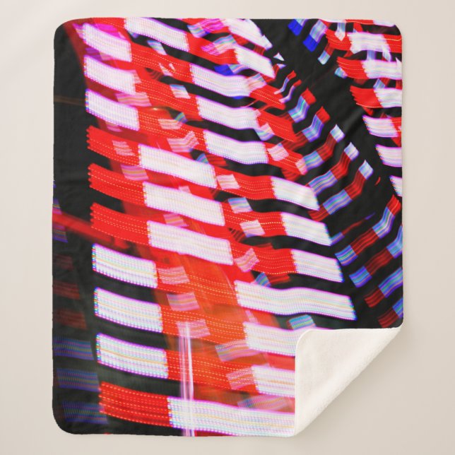 Cobertor Sherpa Branco vermelho e azul (Frente)