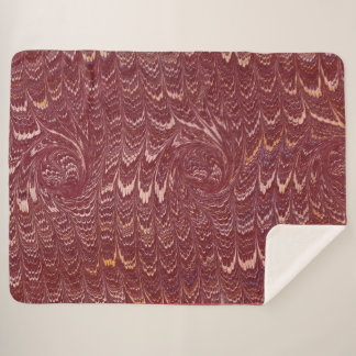 Cobertor Sherpa brick red marble print