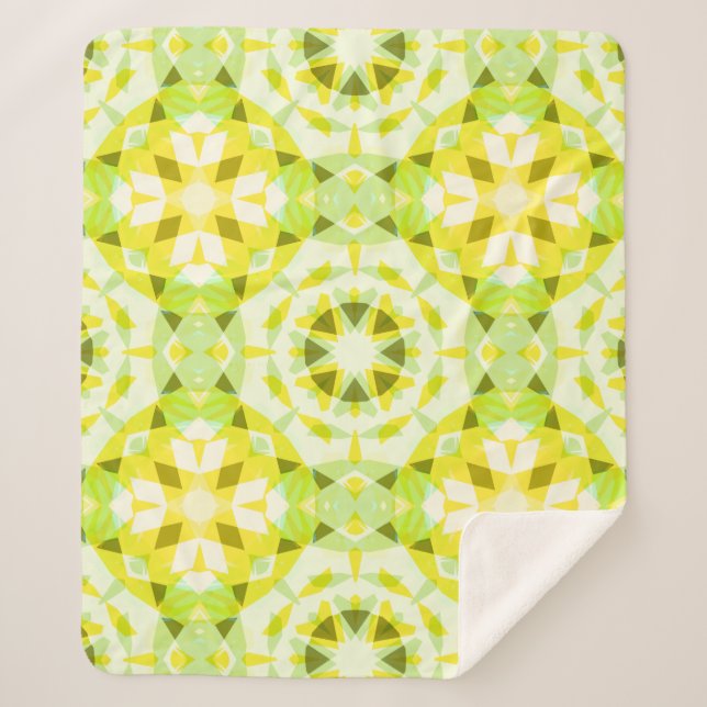 Cobertor Sherpa Bright Yellow Green Summer Star Dopamine Art (Frente)