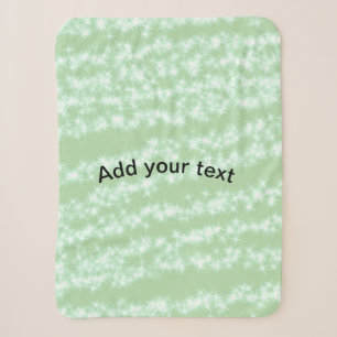 Cobertor Sherpa Brilho de lantejoula pastel verde nome texto boho