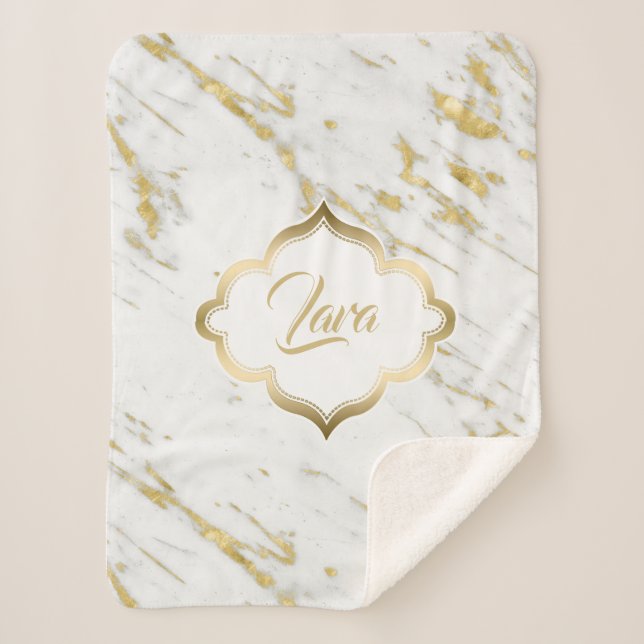 Cobertor Sherpa Brilho Dourado detectado (Frente)