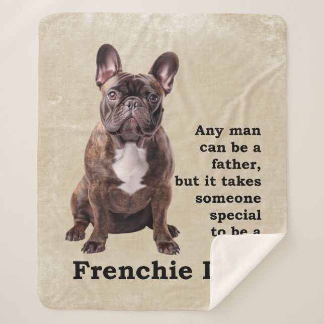 Cobertor Sherpa Brindle French Bulldog Pai (Frente)