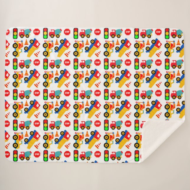 Cobertor Sherpa Brinquedos de construção (Frente (Horizontal))
