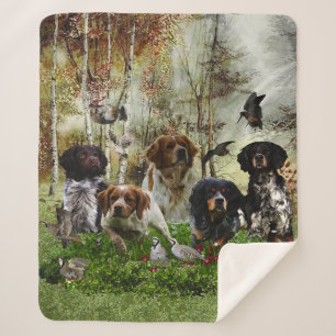 Cobertor Sherpa Brittany Spaniels, Caça de Pássaros