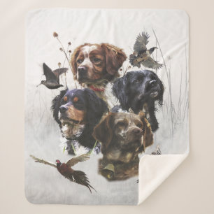 Cobertor Sherpa Brittany Spaniels , Estação de Caça de Pássaros