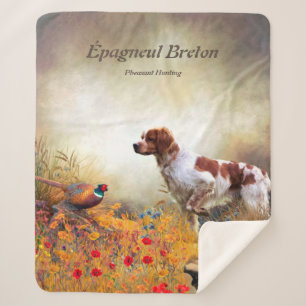Cobertor Sherpa Brittany Spaniels , Estação de Caça de Pássaros