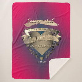 Cobertor Sherpa Bronze do 8º aniversário do casamento +Tourmaline