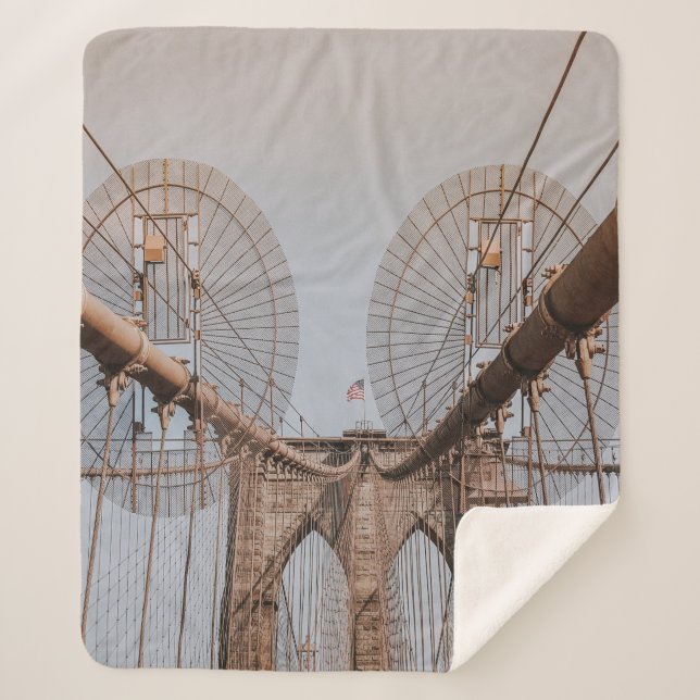 COBERTOR SHERPA BROOKLYN BRIDGE NOVA IORQUE (Frente)