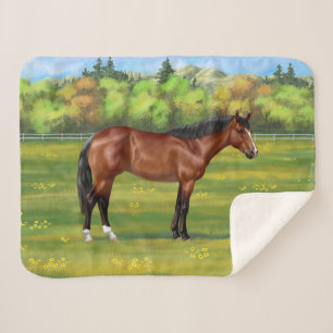 Cobertor Sherpa Brown Bay Quarter Horse