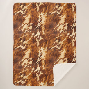Cobertor Sherpa Brown Cowhide