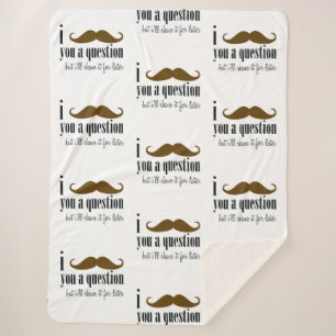 Cobertor Sherpa Brown Mustache Você Um Humor Divertido
