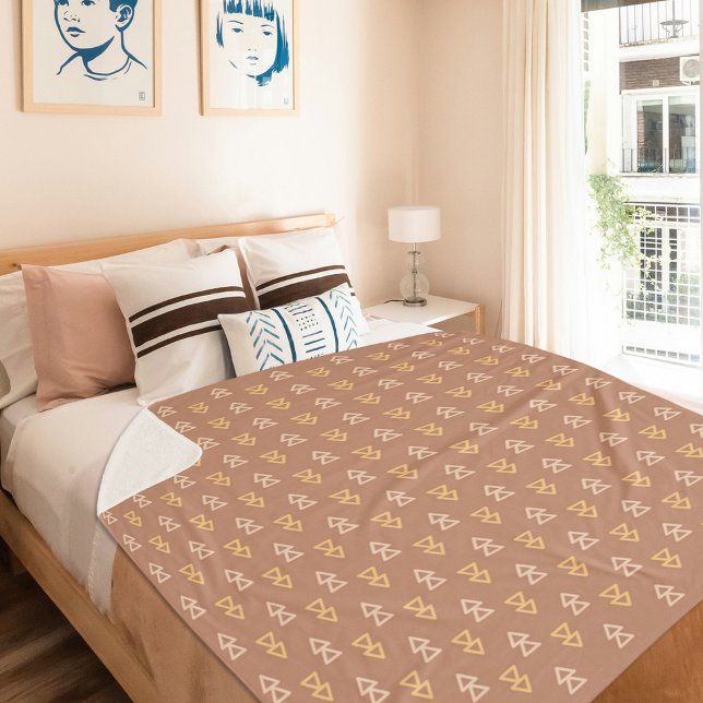 Cobertor Sherpa Brown Triangle Pattern Sherpa Blanket (Criador carregado)