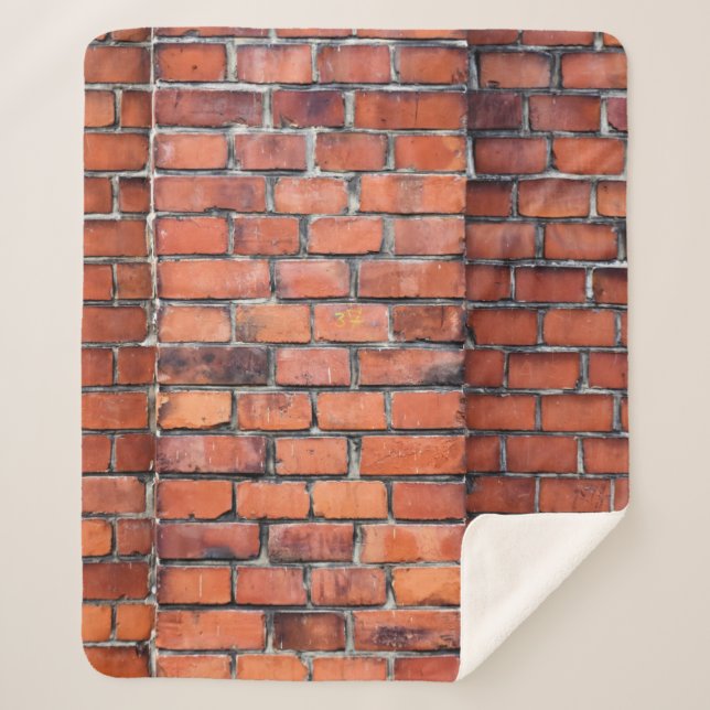 Cobertor Sherpa Brown wall brick (Frente)