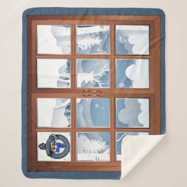 Cobertor Sherpa Bruce Clan Crachá Winter Scense Medium (Frente)