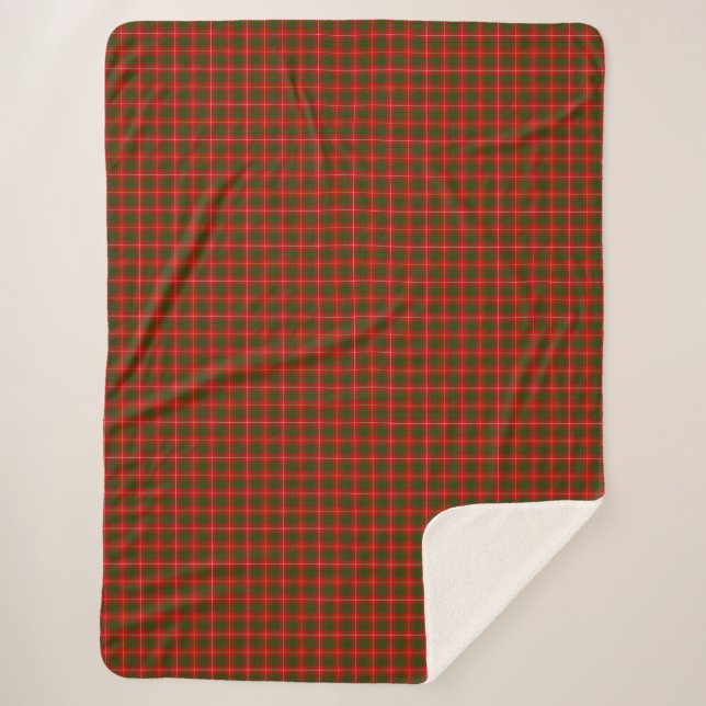 Cobertor Sherpa Bruce tartan xadrez verde (Frente)