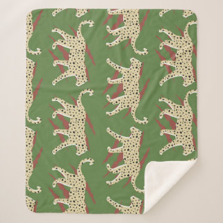 Cobertor Sherpa Brushstrokes selvagens: Leopardo em Repetição