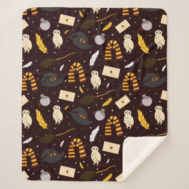 Cobertor Sherpa Bruxas, Assistentes e Padrão Mágico (Frente)