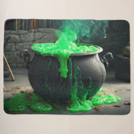 Cobertor Sherpa Bubbling Witch's Cauldron Halloween