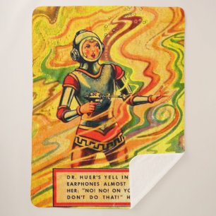 Cobertor Sherpa Buck Rogers Cômica Wilma Deering, dos anos 30