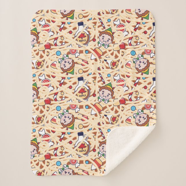 Cobertor Sherpa Buddy, o Elf | Padrão de saudação de Natal (Frente)