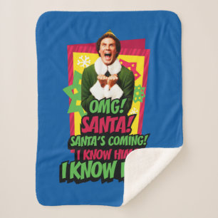 Cobertor Sherpa Buddy the Elf   OMG! Santa!