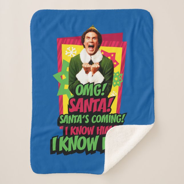 Cobertor Sherpa Buddy the Elf | OMG! Santa! (Frente)