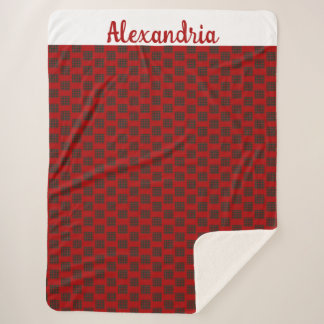 Cobertor Sherpa Buffalo de Natal de Nome Personalizado Grande