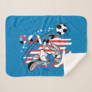 Cobertor Sherpa BUGS BUNNY™ Time EUA Futebol Gráfico