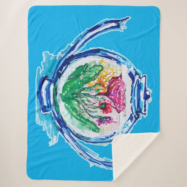 Cobertor Sherpa Bule de Flor (Frente)