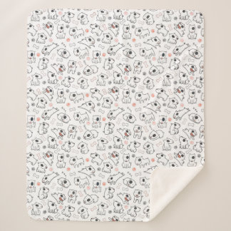 Cobertor Sherpa Bull Terrier Dog Lover Seamless Patterno Fleece Bl