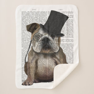 Cobertor Sherpa Bulldog Inglês, Formal Hound e Hat