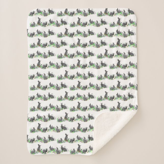 Cobertor Sherpa Bunny Meadow (escolha a cor) (Frente)