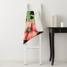 Cobertor Sherpa Buquê de Flores Silvestres Botânicas Arte Aquarela