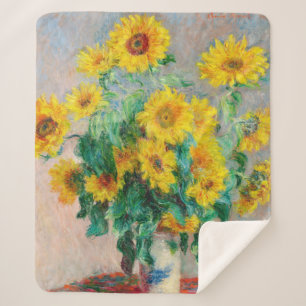 Cobertor Sherpa Buquê de Sunflower Claude Monet