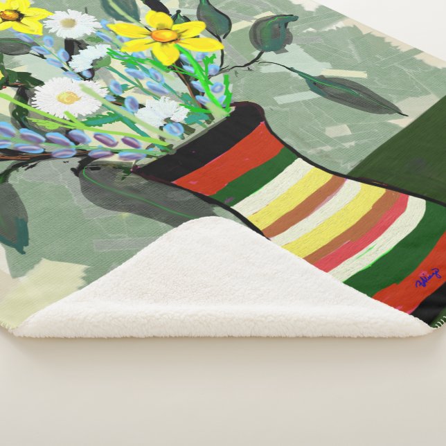 Cobertor Sherpa Buquê e Vase (3/4)