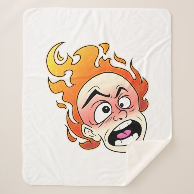 Cobertor Sherpa Cabeça de Fogo Escovilélica Sherpa Blanket (Frente)