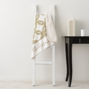 Cobertor Sherpa Cabos de Taupe Náutico e Nome da Família